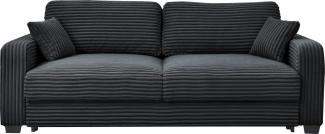 Sofa Carrara von ED Exciting Design mit Schlaffunktion, Liftbeschlag, Bettkasten und Mikrofaserbezug Ambience Farbe Schwarz