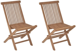 Outdoor Klappstuhl RIVA, Braun, Teakholz massiv, Klappbar, (Set, 2 St), B 43 x H 89 x T 47 cm
