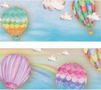 Sunnywall Bordüre Heißluftballon (Bordüre - 400 cm), Comic, (1 St), selbstklebend