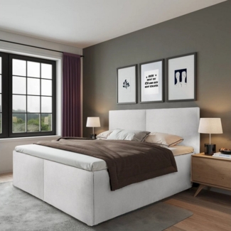 Halmon Schlafkomfort Betten Polsterbett Milano (Mit Stauraum unter der Liegefläche, erhältlich in 6 Größen, attraktiven Farben und zahlreichen Optionen), Seitenhöhe 32cm, inkl. Lattenrost bei Ausführung mit Matratze