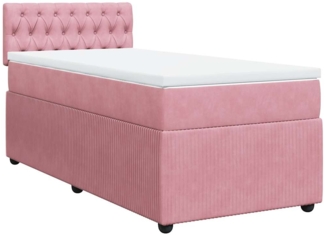 vidaXL Boxspringbett mit Matratze Rosa 90x190 cm Samt 3287625