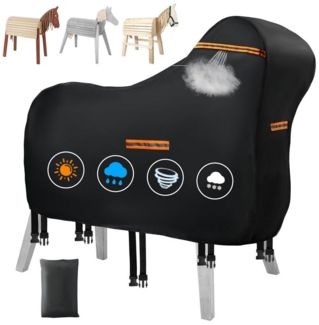 CLTYQ Pferde-Regendecke Abdeckung für Holzpferd Wasserdicht Outdoor, Regendecke für Pferde, 420D Oxford Holzpferd für Draußen Abdeckplanen, UV-beständig