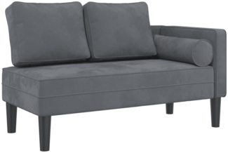 vidaXL Chaiselongue mit Kissen Dunkelgrau Samt