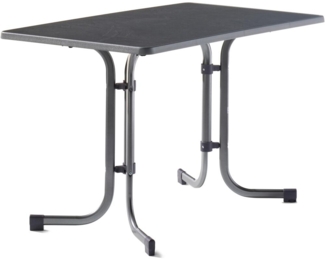 SIEGER Tisch 233/G 115 x 70 cm grau Gestell aus Stahl in eisengrau, Tischplatte aus Mecalit®-Pro in anthrazit