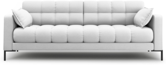 Micadoni Sofa Mamaia 4-Sitzer Strukturierter Stoff Hellgrau Metall schwarz
