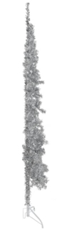 vidaXL Künstlicher Halb-Weihnachtsbaum Ständer Schlank Silbern 210 cm 344597