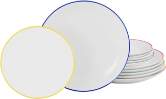 my home Tafelservice Angi (12-tlg), 6 Personen, Porzellan, Geschirr-Set, harmonische, trendige Coupeform