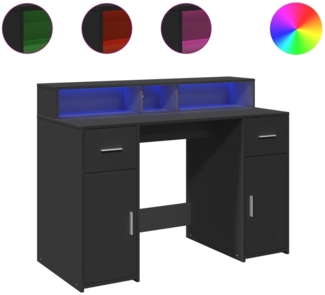 vidaXL LED-Schreibtisch Schwarz 120x55x91 cm Holzwerkstoff 3309412