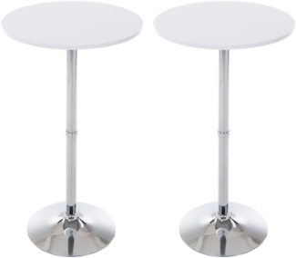 CLP 2er Set Stehtisch rund,weiß matt