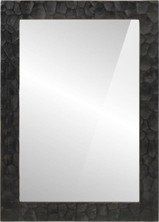 vidaXL Badspiegel Schwarz 50x70x2,5 cm Massivholz Mango und Glas 356850