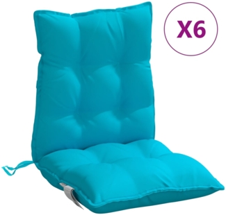 vidaXL Niedriglehner-Auflagen 6 Stk. Türkis Oxford-Gewebe 377736