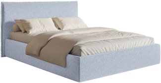 Selsey 'Softie Slim' Polsterbett 140×200 mit Bettkasten und Lattenrost, Chenille, hellblau