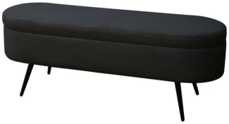 SVITA Sitzbank IVY, mit Stauraum, Hocker, Ottomane, Teddybouclé, Schwarz