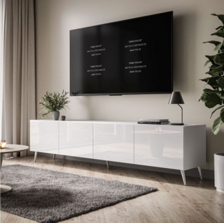 ALLHOUSE24 TV-Schrank LOGANTE 200 cm Breite Unterschrank TV Lowboard Metall Füße 200 cm Breite