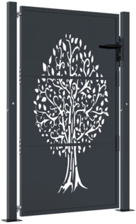 vidaXL Gartentor Anthrazit 105x130 cm Stahl Baum-Design 153156