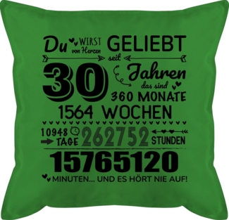 Shirtracer Dekokissen 30 Jahre - Du wirst von Herzen geliebt, 30. Geburtstag, 30 Jahre Geb, 30. Geburtstag Kissen