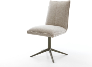 Drehstuhl Lelio-Flex Webstoff Soft Beige Fußkreuz Effektfinish Titan 360° drehbar Wippfunktion Taschenfederkern