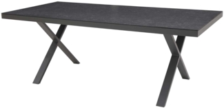 Gartentisch Rieke / Rieke II , Glas , Schwarz , 200 x 75 x 100 cm