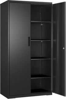 Songmics Aktenschrank mit 5 Ebenen, Stahl schwarz, 80 x 40 x 180 cm