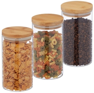 3er Set Vorratsgläser mit Deckel 1000 ml