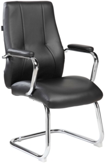 Dmora Stuhl Lucana, Wartezimmersitz mit Armlehnen für das Büro, Ergonomischer Wartesitz, 61x58h101 cm, Schwarz