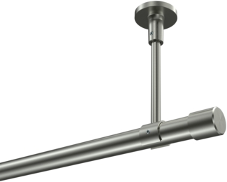 Gardinenstangen-Set Sonette Santo 600 cm (geteilt in 3x200 cm), 1-läufig, 20 mm Ø Edelstahl-Optik