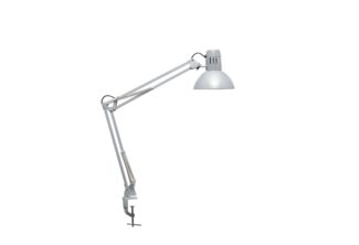 MAUL Tischleuchte MAULstudy, Klemmfuß bis 55 mm, silber