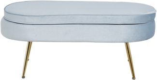 Sitzpouf Oval Samt Hellgrau 99 x 44 x 40 cm