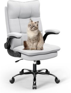 Ergonomischer Bürostuhl mit Wippfunktion und Armlehne, Grau 150 kg