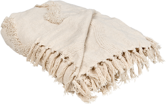 Kuscheldecke KHARI Baumwolle 200x200 cm Hellbeige