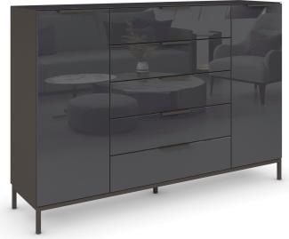rauch Kommode Flipp, 2-türig, 5 Schubladen, Soft-Close, Oberboden und Front Glas, 2 Breiten