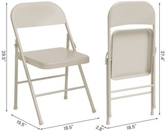 GarveeMore Klappstuhl mit Metallrahmen halten bis zu 350lbs,(4st)tragbare Klappstühle, für Esszimmer,Wohnzimmer,Büro,Camping