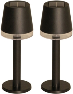 Luxform Außen-Tischleuchte Solar-Tischlampe - Cala d'Or - LED - 2 Stück, LED fest integriert, Solarbetrieben