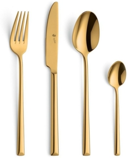 Paul Wirths Besteck-Set VIVENDI (4-tlg), 1 Personen, Edelstahl 18/10, PVD gold, hochglanzpoliert