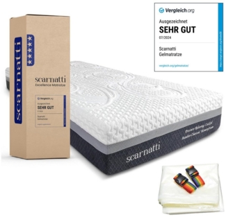 Kaltschaummatratze Matratze Memoryfoam 7 Zonen - 27 cm hoch Druckentlastung, scarnatti, 27 cm hoch, (Spar-Set), Bambus Aktivkohle Visco Thermoregulation + Vacuumbeutel als Geschenk