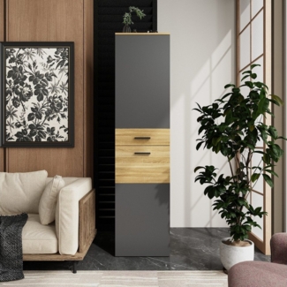 FUFU&GAGA Hochschrank 4-türiger weißer Badezimmerschrank Aufbewahrungsschrank