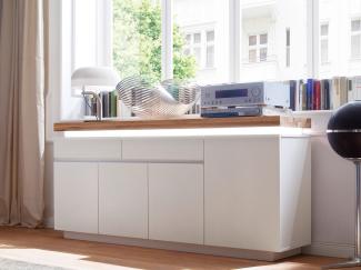Sideboard >Lisa< in Weiß matt aus Massivholz - 175x81x40cm (BxHxT)