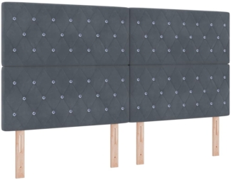 vidaXL Boxspringbett mit Matratze Dunkelgrau 180 x 200 cm Samt 3339783