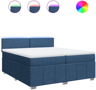 vidaXL Boxspringbett mit Matratze Blau 200x200 cm Stoff 3289474