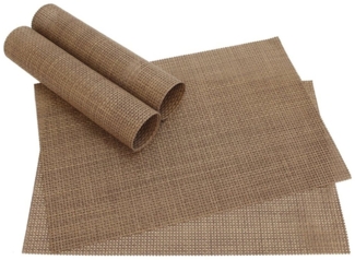 matches21 HOME & HOBBY Platzset Tischset ELEGANCE braun 4er Tischunterlage als Tischdeko, (4-St), modernes Esstisch Platzdeckchen als abwaschbarer Tischuntersetzer