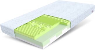 FDM 'Adriano' Schaumstoffmatratze mit zweiseitig, abnehmbaren Bezug, waschbar, Hochelastischer HR Komfortschaum, H2/H3 (Mittelweich/Mittelhart), Höhe 11cm, 90x190 cm
