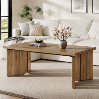 Tribesigns Couchtisch 120 cm Wohnzimmertisch, Großer Mitteltisch Holz für Wohnzimmer