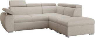 Ecksofa Boston 2RR1P mit Einstellbare Kopfstützen (Farbe: Aragon 03, Seite: Rechts 2R+R+1P(65)+PUFAP)