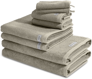 Ross Sensual Skin Zopf 8 tlg. Frottier-Set - 2 X Handtuch (50 X 100cm), 2 X Duschtuch (75 X 140cm), 2 X Gästetuch (30 X 50cm), 2 X Waschhandschuh (16 X 22cm) - 500 g/m2 - Natur