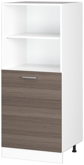 Hochschrank R-Line Grau 60 cm mit offenen Regalen, und Tür Vicco
