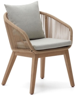 Nosh Portalo Stuhl aus Seil in Beige und Beinen aus massivem Akazienholz