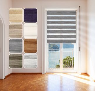 Doppelrollo Duo Rollo Klemmfix ohne Bohren für Fenster Rollos Faltrollo "Natural", DomDeco, Klemm- oder Schraubmontage, Klemmbar, Kettenzug, ohne Bohren, Sicht- und Blendschutz