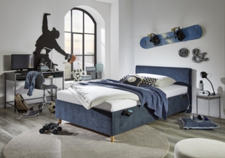 Polsterbett >Fun mit BK< Liegefläche 120x200cm, Dunkelblau Stellmaß: 133x90x215cm (BxHxT)