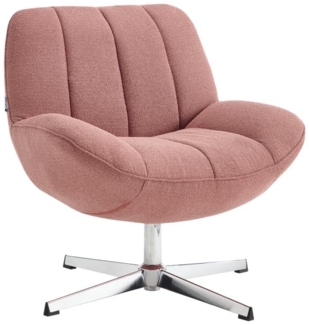 Vente-unique - Drehsessel - Stoff strukturiert - Rosa - VOLABO