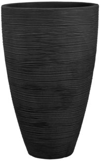 Dehner Pflanzvase Vino | Übertopf, Pflanzgefäß | für Topfpflanzen | modern, rund, formstabil, robust | Riffelstruktur | Indoor, Outdoor | Kunststoff | anthrazit | Ø 40 cm, Höhe 60 cm